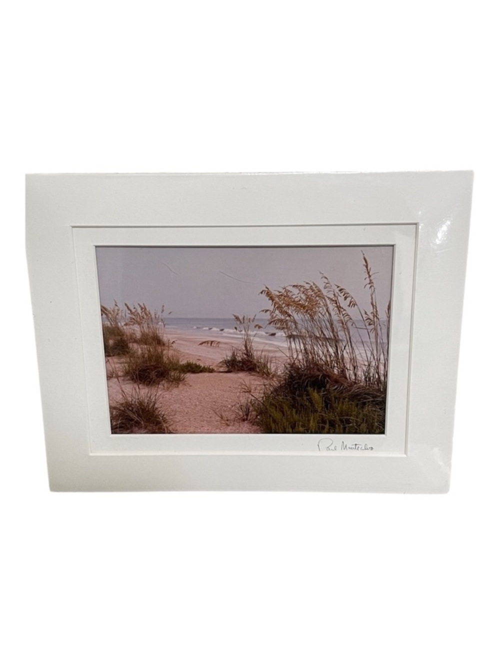 Paul Montecalvo Fine Art Signed Photo Coastal Beach Scene Sand Sea Oats Waves